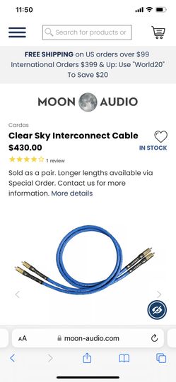 Cardas Clear Sky Interconnect Cable