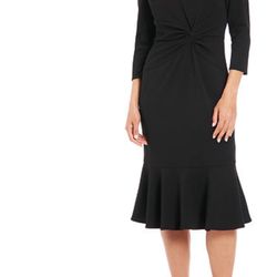 London Times Women’s Twist Front Midi Dress