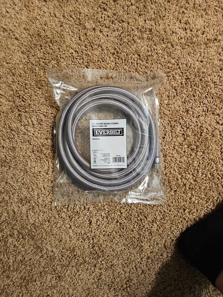 12ft Polymer Braided Icemaker Water Connector