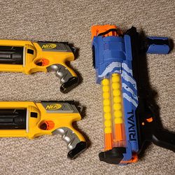 3 Nerf Guns (Two Mavericks, One Rival)