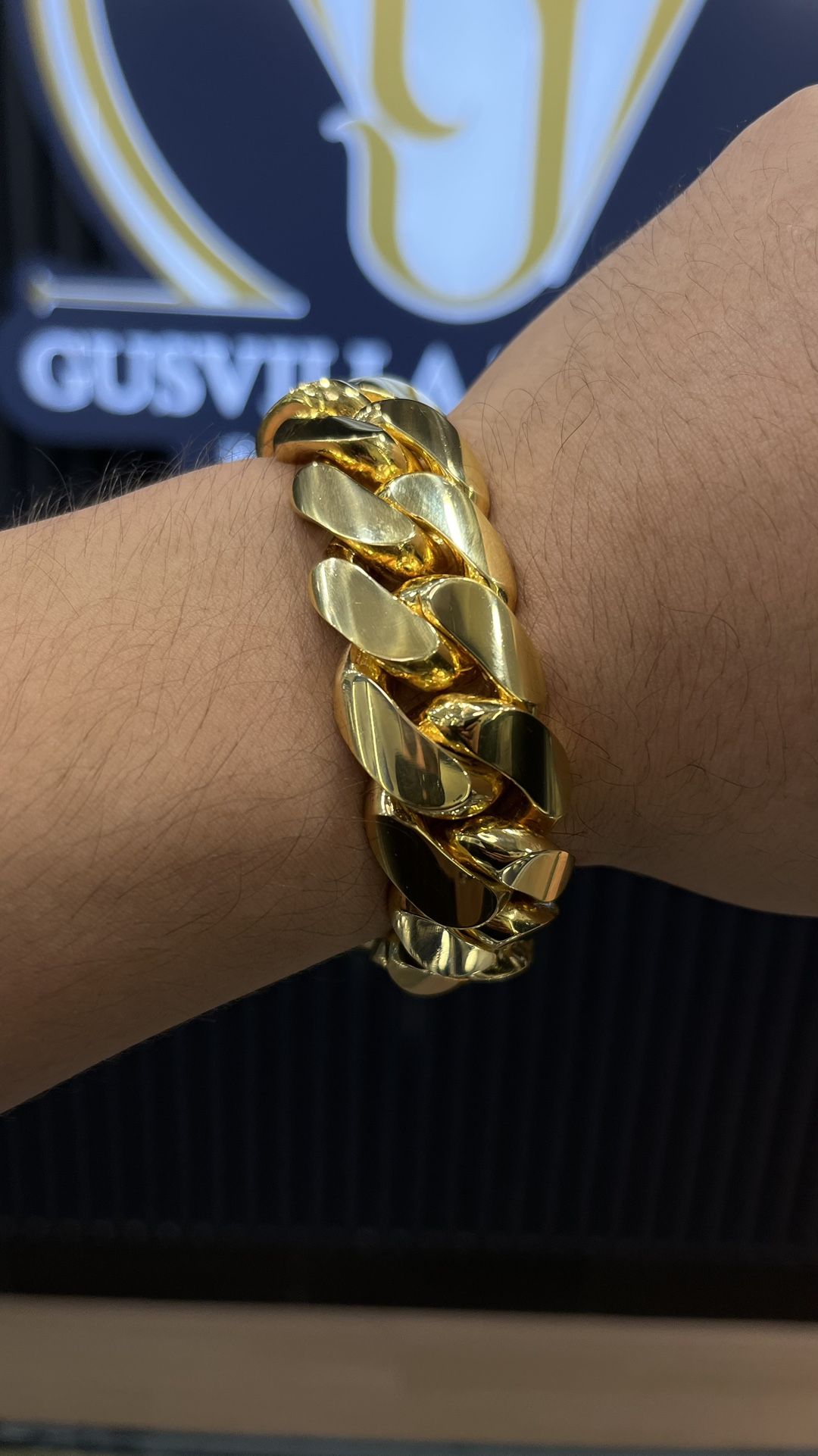 18MM 8” Miami Cuban Link Bracelet 14k GOLD OVER SILVER PLATING