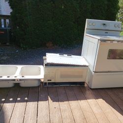 Electric Range, Microwave, Kitchen Sink  For Scrap Metal