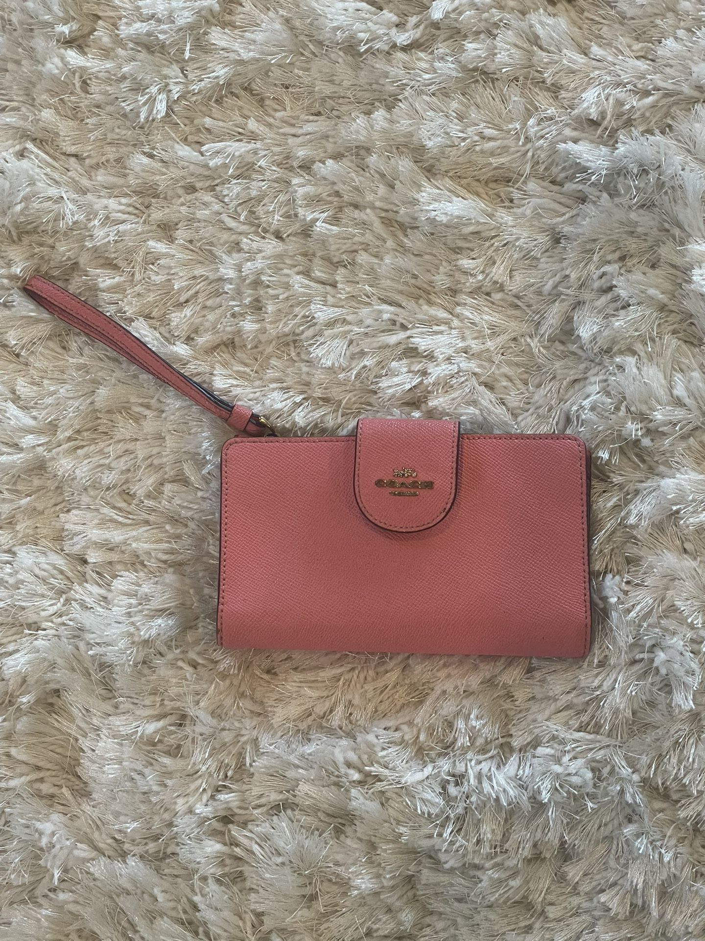Coach C2874 Tech Phone Wallet Colorblock Khaki Signature Strawberry Haze