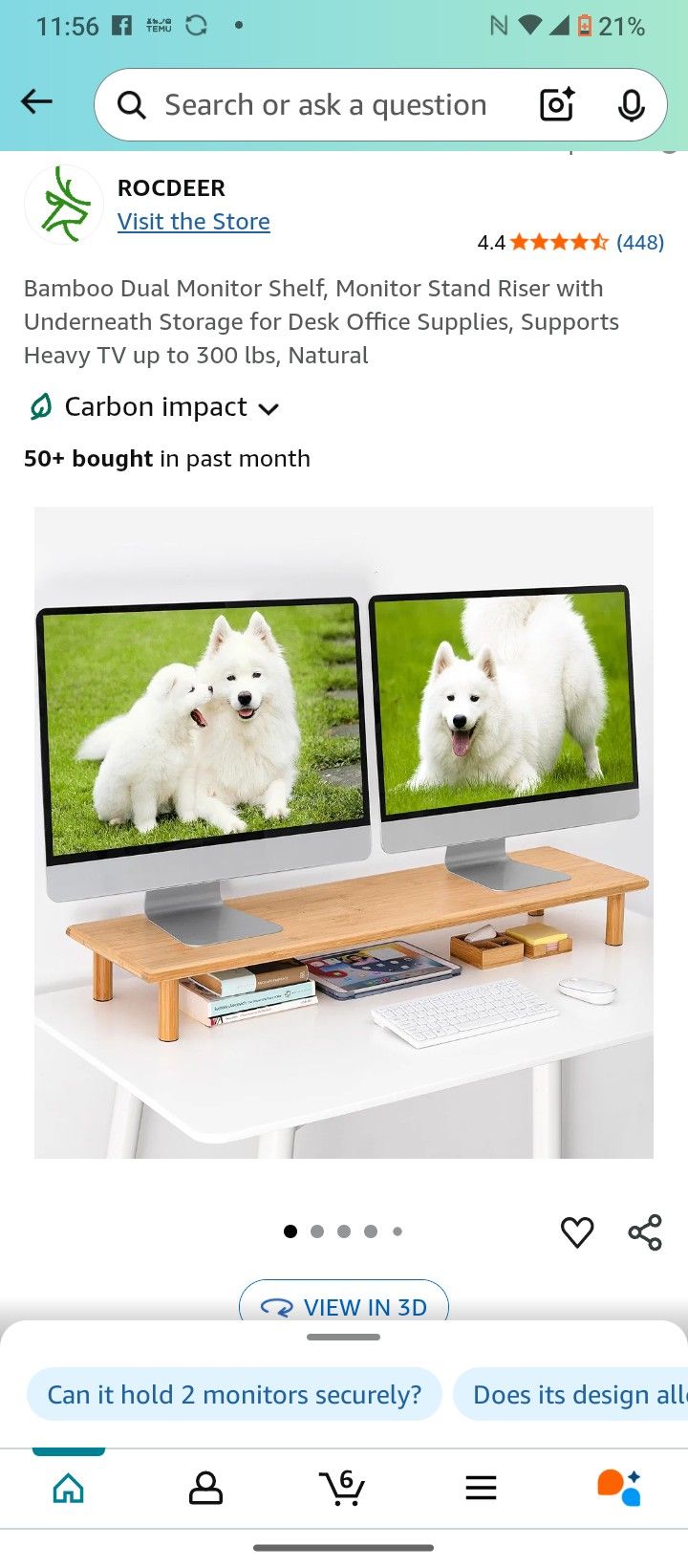 double monitor stand