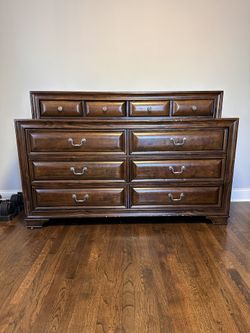 Nice Big Dresser + Night Stand + Headboard