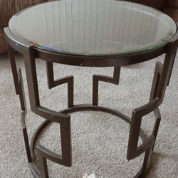 2 Glass End Tables 
