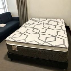 Queen Size Mattress Pillow Top 14” Inches  Excellent Comfort Also Available: Twin, Full, And King New From Factory With Its Plastic Same Day Delivery 