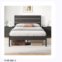 Full size bed frame with headboard