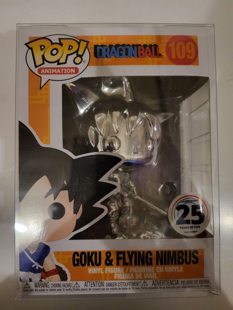 Funko Pop #109 Goku & Flying Nimbus (Chrome) - Never Opened