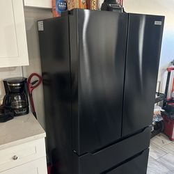 Toscana Black Stainless Steel Refrigerator – Like New