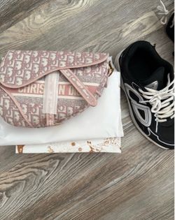 Christian Dior Saddle Bag Pink Oblique Canvas