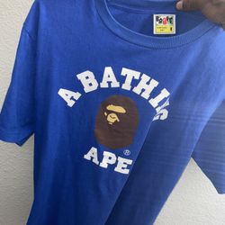 Bape Royal Blue College Tee(medium)