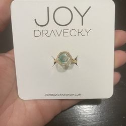 Joy Dravecky Chloe Hexagon Green Stone Ring FabFitFun