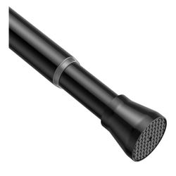 Tension Rods for Windows 28 to 48 Inch - Black Tension Curtain Rod | Spring Tension Rod, No Drill, Non Slip, Adjustable Curtain Rods