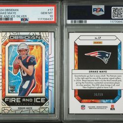Drake Maye silver /99 PSA 10 Pop 4 Firm No Offers 