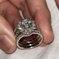 NEIL LANE 14K WG 10.0g  4CTW 1.5CT CENTER SI2 H NATURAL DIAMONDS