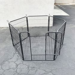 (New) $75 Heavy Duty Dog Pet Playpen Fence Gate, 6-Panels X (32” Tall X 32” Wide) 