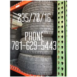 Used Tire For Sale 235/70/16 $220 All Four free mounting and Balancing