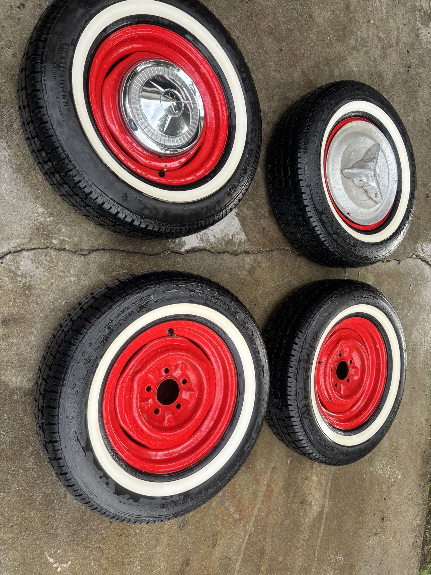 1954 and 1956 Chevy Car OG rims and tires