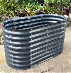 4’ Metal Raised Garden Bed, Oval Shape: 47.25”W x 23.25”D x 26.75”H