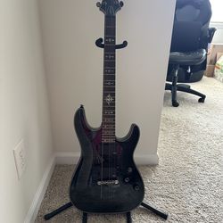 Guitar with stand and Amp