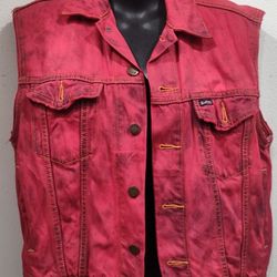 Red Women's Denim Vest 