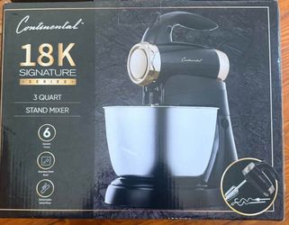 Continental 18K Signature Series 3-Quart Stand Mixer (Model CE-MX219-18K)with a stainless steel bowl