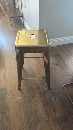 Gold Metal Backless Counter Stool
