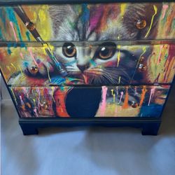  kitten paints his new world. 3 Drawer Dresser