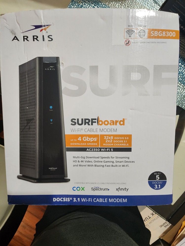 ARRIS SURFboard SBG8300 DOCSIS 3.1 Gigabit Cable Modem & AC2350 Wi-Fi Router