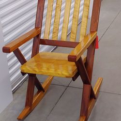 HANDCRAFTED PRIMITIVE MAPLE ROCKING CHAIR