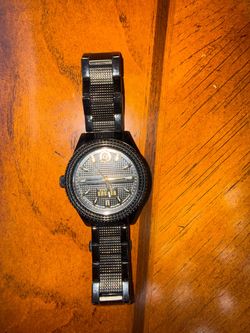 Black Men's Analog Watch with Link Bracelet