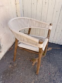 World Market cabrillo ii acacia wood and rope chair