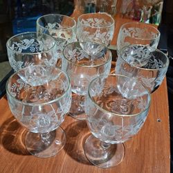  Vintage Barnett Collins Goblet Glasses