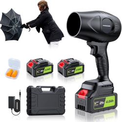 Cordless Leaf Blower - 21V Electric Handheld Leaf Blower with 2×4.0Ah Batteries & Fast Charger - Lightweight for Patio, Lawn, Yard, Deck Cleaning 