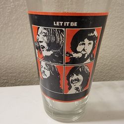 Vintage Beatles Glass Tumbler Let It Be