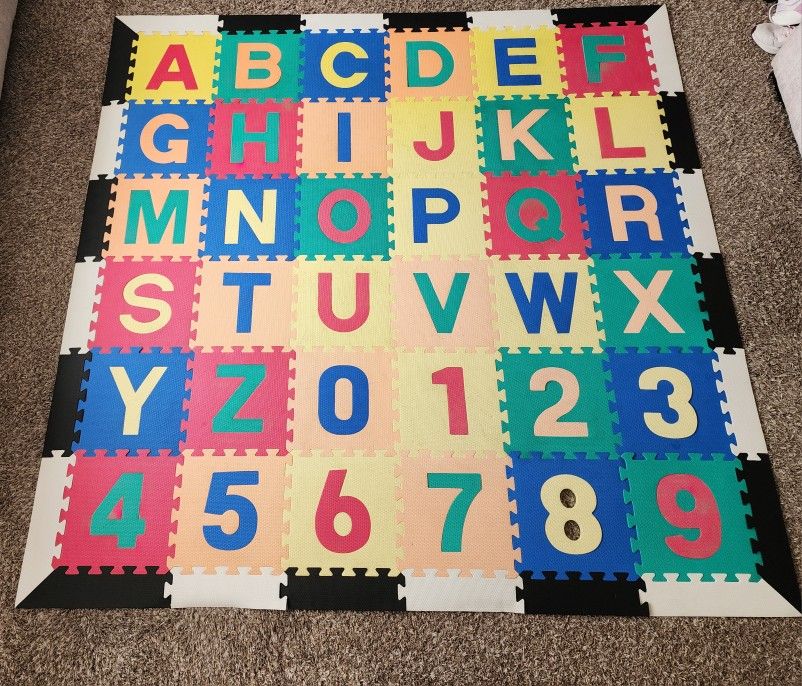 Alphabet and Number Foam Mat With Edges