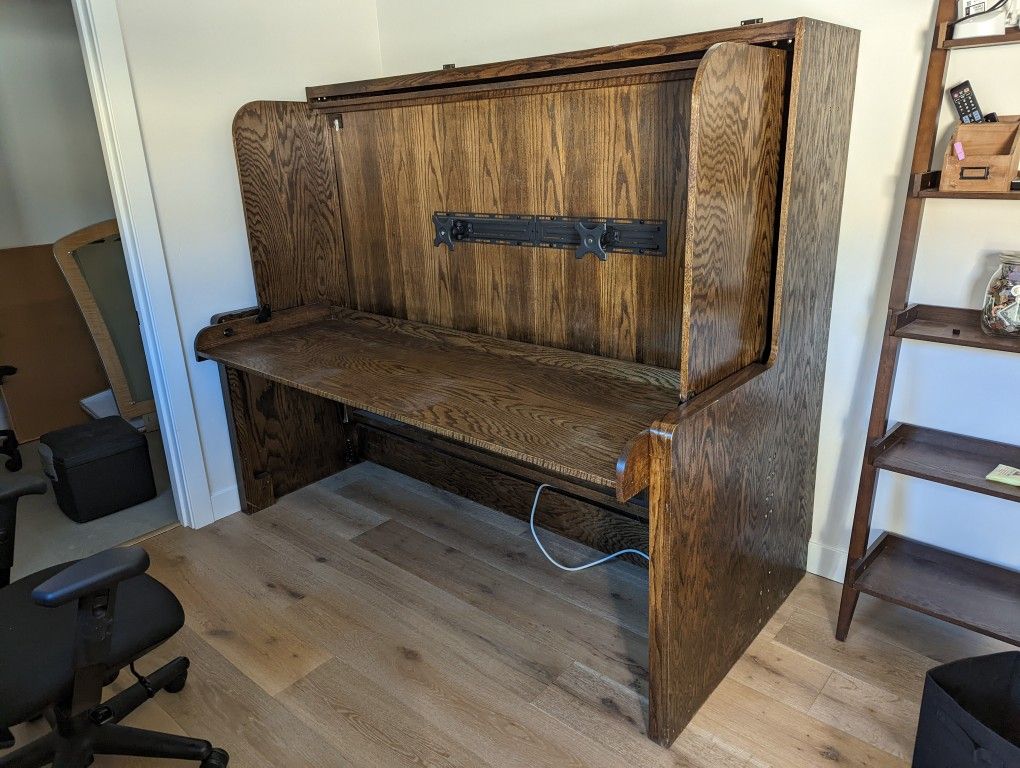 Murphy Bed Hidden Desk Hiddenbed Full Wall Bed