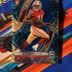 2020 49ers BRANDON AIYUK BLUE SPECTRA DISCO BUBBLES ROOKIE CARD SHORT PRINT 4/60 NICE
