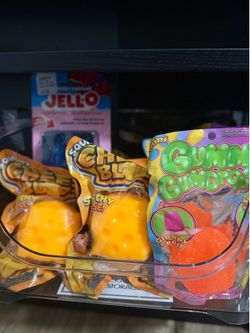 Squishy Cheese Block and Mini Gummy Gumdrops Fidget Toys