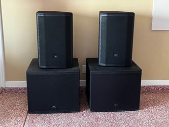 JBL PA Speaker and Subwoofer System Set of 4