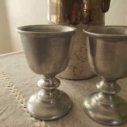 Vintage Pewter Wine Goblets