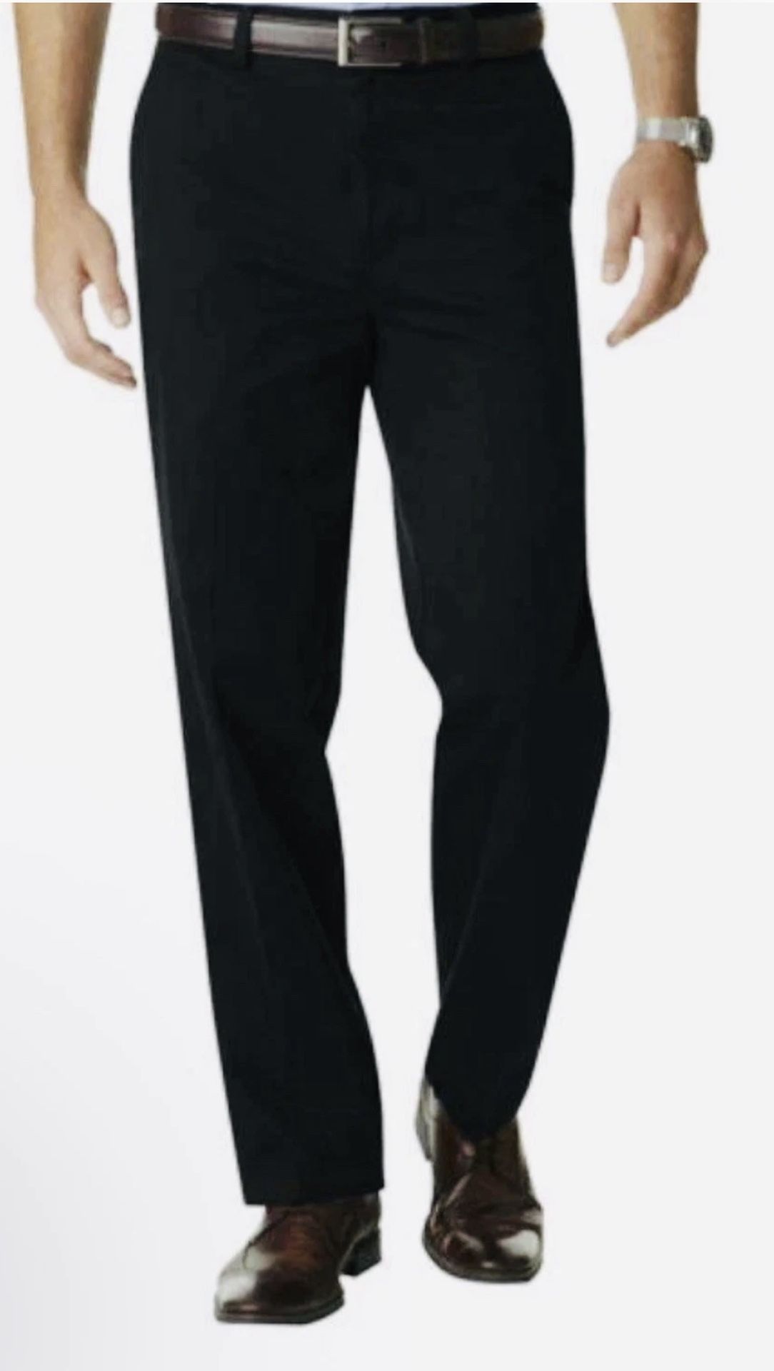 Men's Dockers Iron Free Khaki Dress Pants D3 Classic Fit Flat Cotton Black New Without Tags