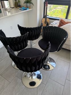 Set of 4 black bar stool -OBO