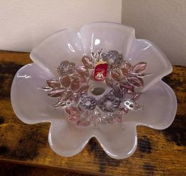 German Crystal Floral Glass Bowl