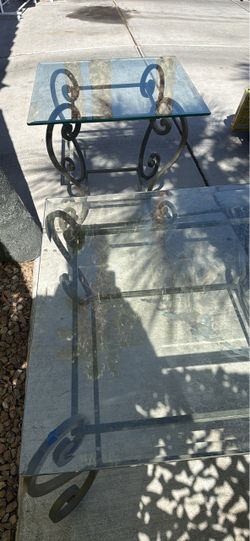 Glass Top Wrought Iron Table Set