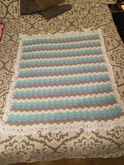 Handmade crocheted baby blanket