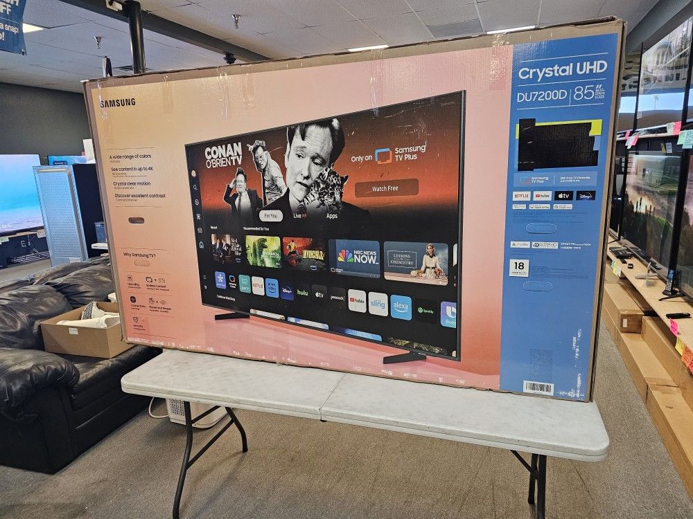 SAMSUNG 85 INCH UHD TV'S IN STOCK UN85DU7200 AIR PLAY BLUETOOTH W/WARRANTY - PAYMENT PLANS