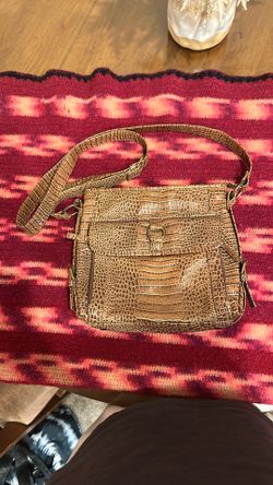 Tan Leather Purse With Built In Wallet  