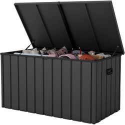 Large Outdoor Storage Deck Box Dark Gray